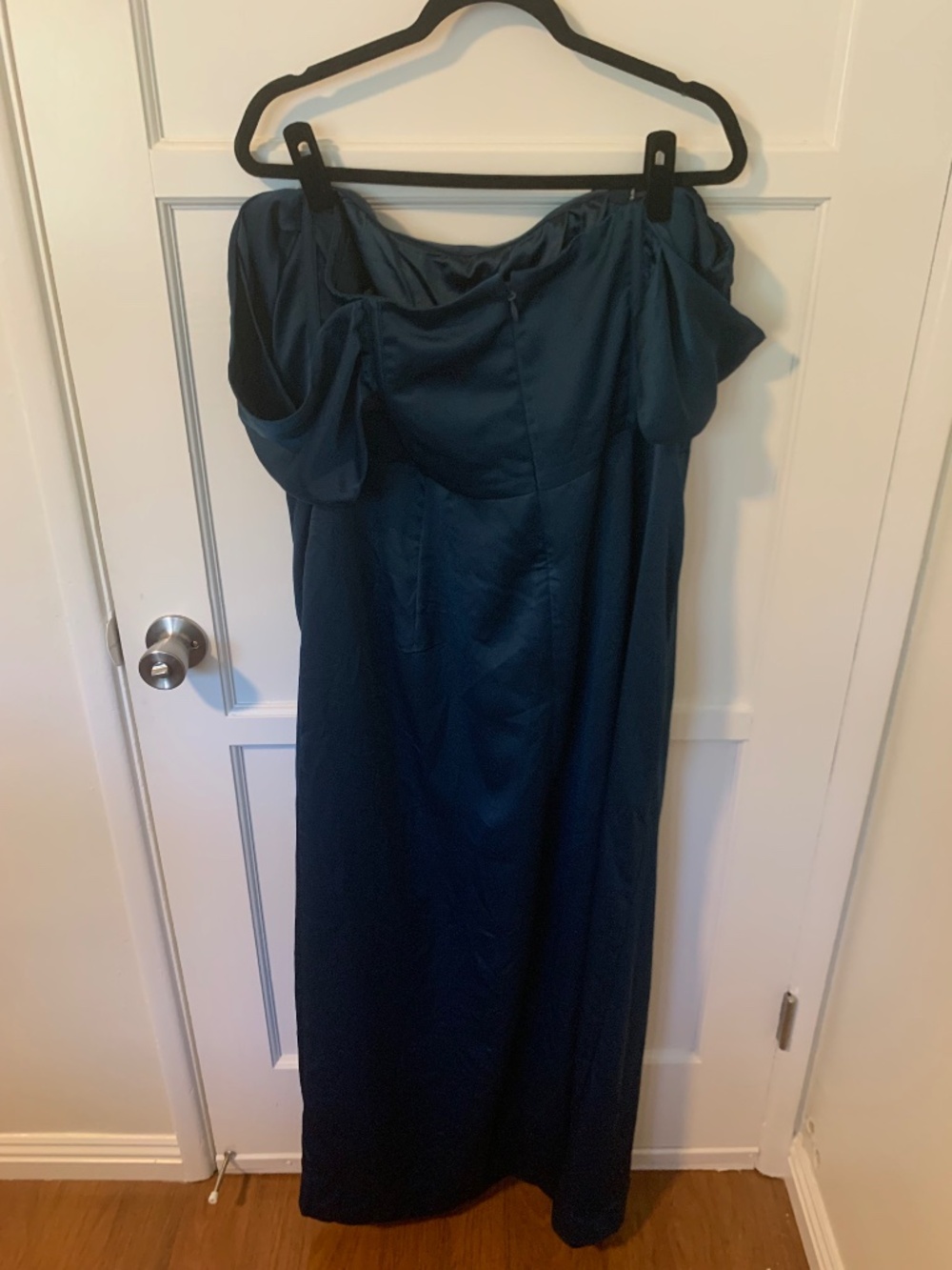 City Chic Forbidden Love Poseidon Blue Off-Shoulder Formal Maxi Gown 20 - Picture 6 of 13